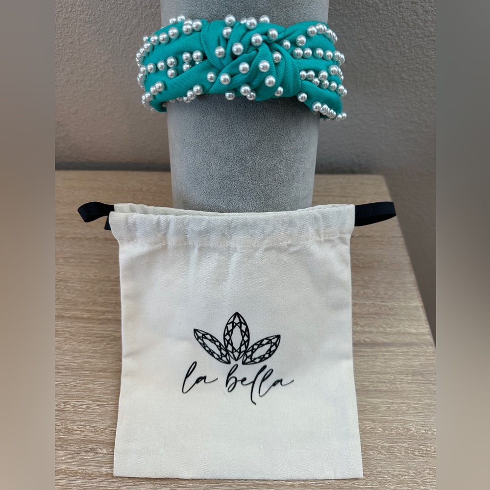 LA BELLA Teal Pearl Headband